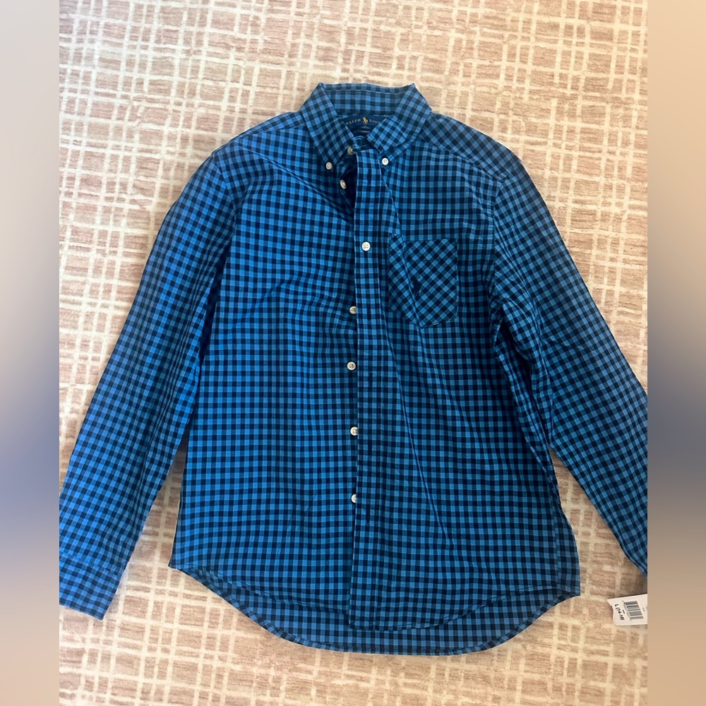 Boys size large 14-q16 Ralph Lauren, button-down plaid shirt